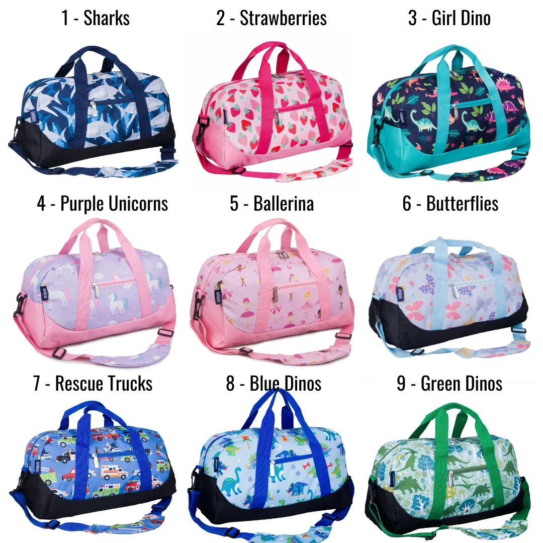 Personalized Overnighter Duffle Bags for Kids - 26 Colors