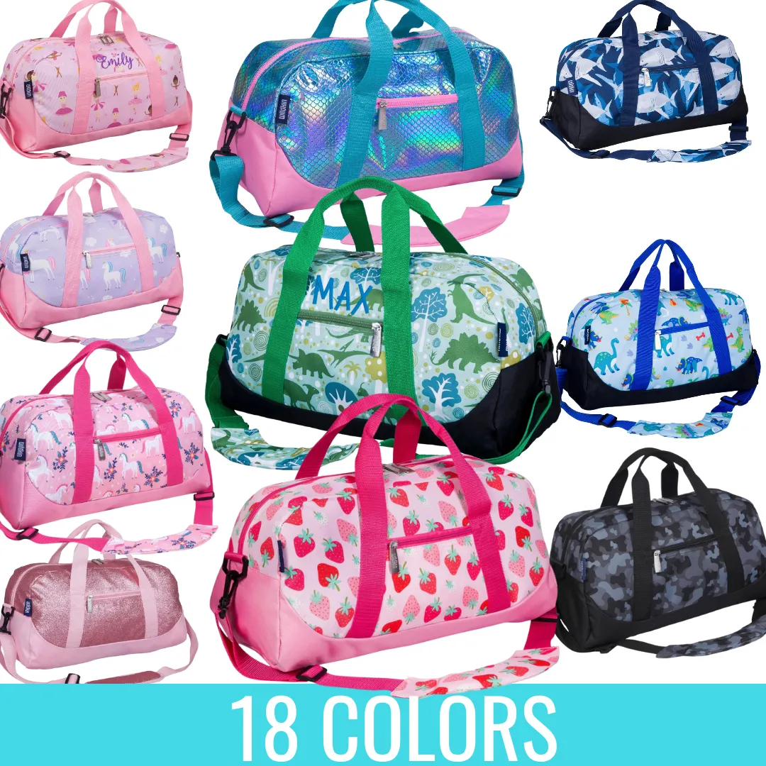 Personalized Overnighter Duffle Bags for Kids - 26 Colors