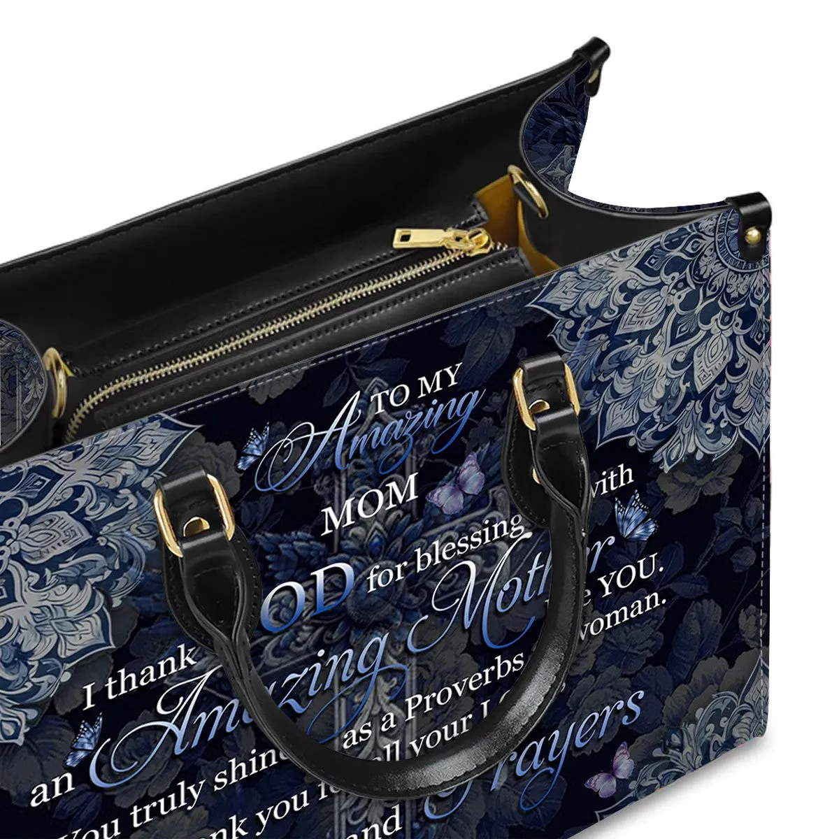 Personalized Proverbs 21 Leather Handbag for Mothers - CHRISTIANARTBAG CABLTHB01180424.