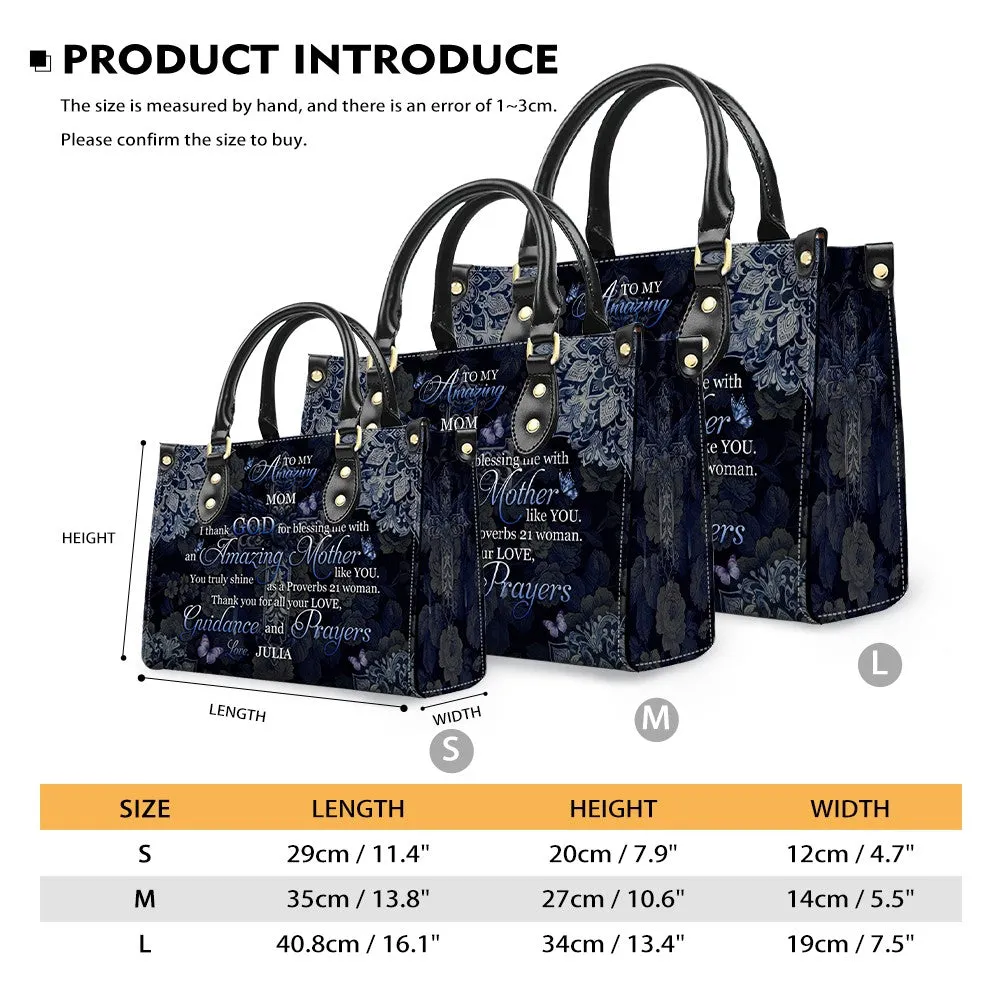 Personalized Proverbs 21 Leather Handbag for Mothers - CHRISTIANARTBAG CABLTHB01180424.