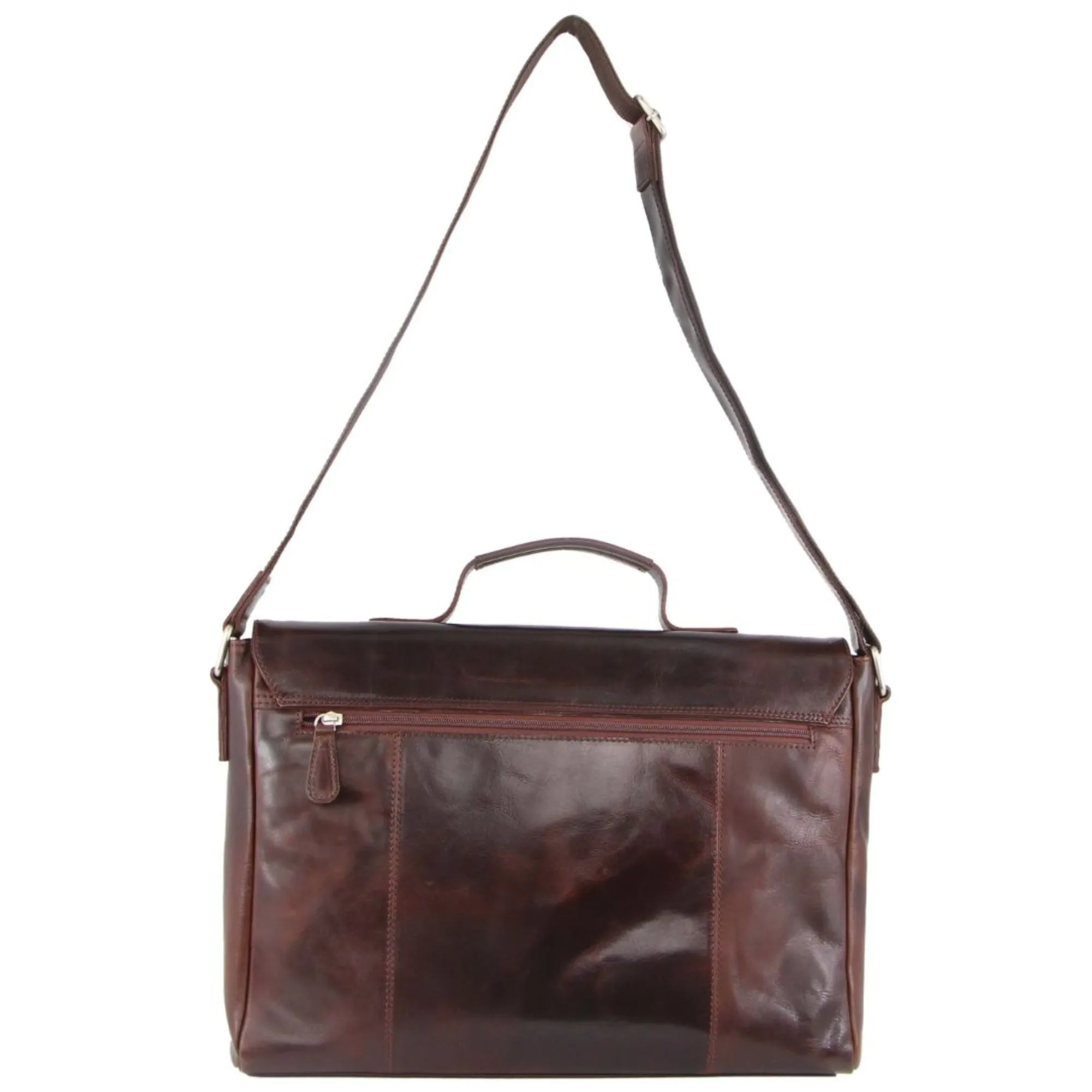 Pierre Cardin Leather Messenger briefcase 2801 Chocolate