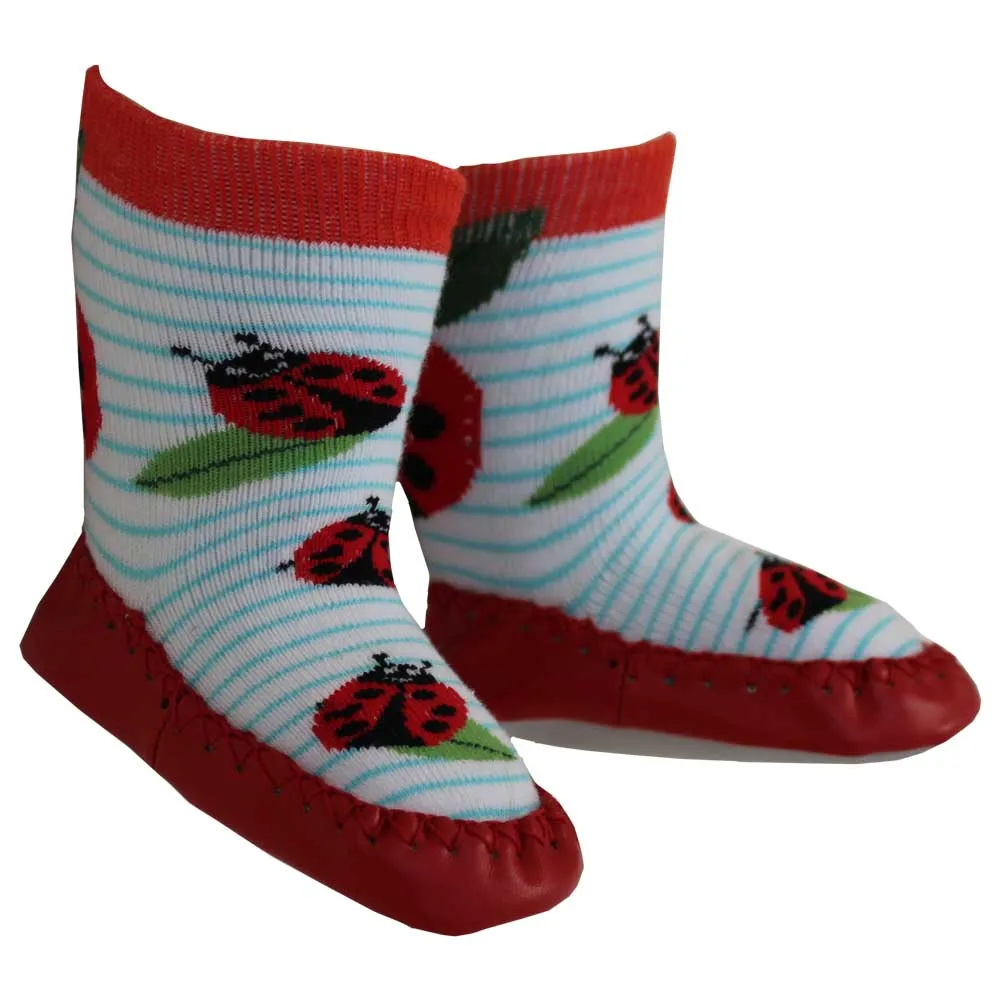 Powell Craft Ladybird Moccasin Slippers