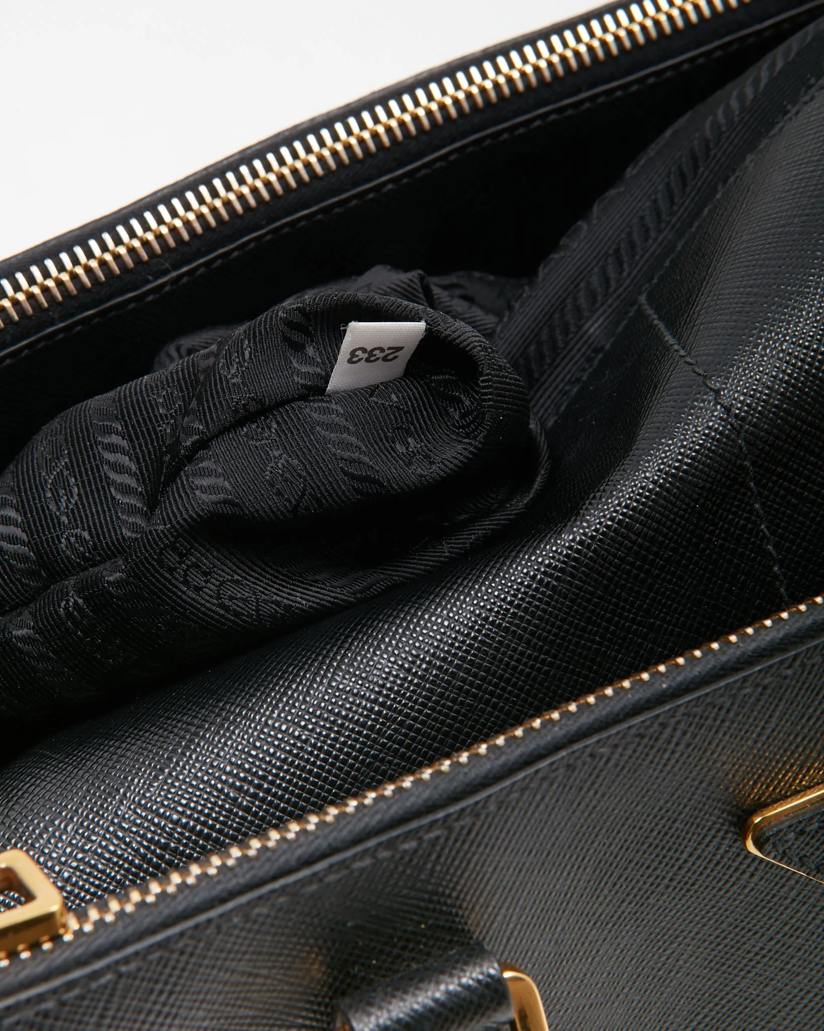 Prada Black Saffiano Medium Double Zip Tote Bag
