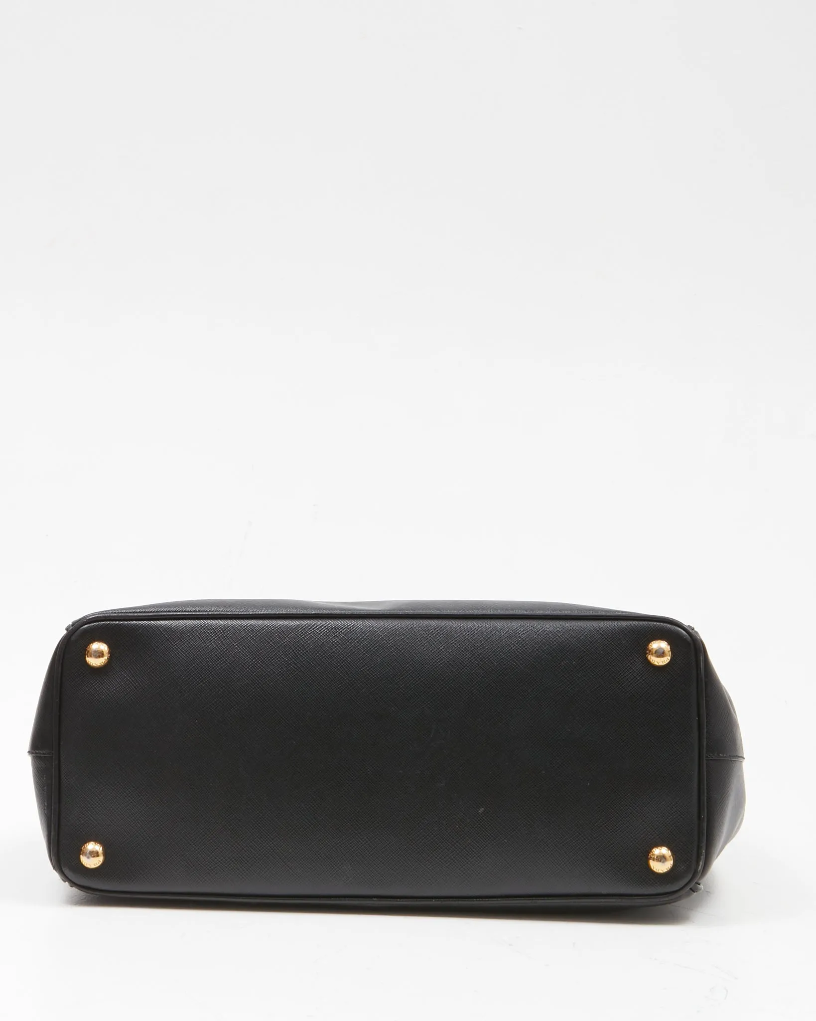 Prada Black Saffiano Medium Double Zip Tote Bag