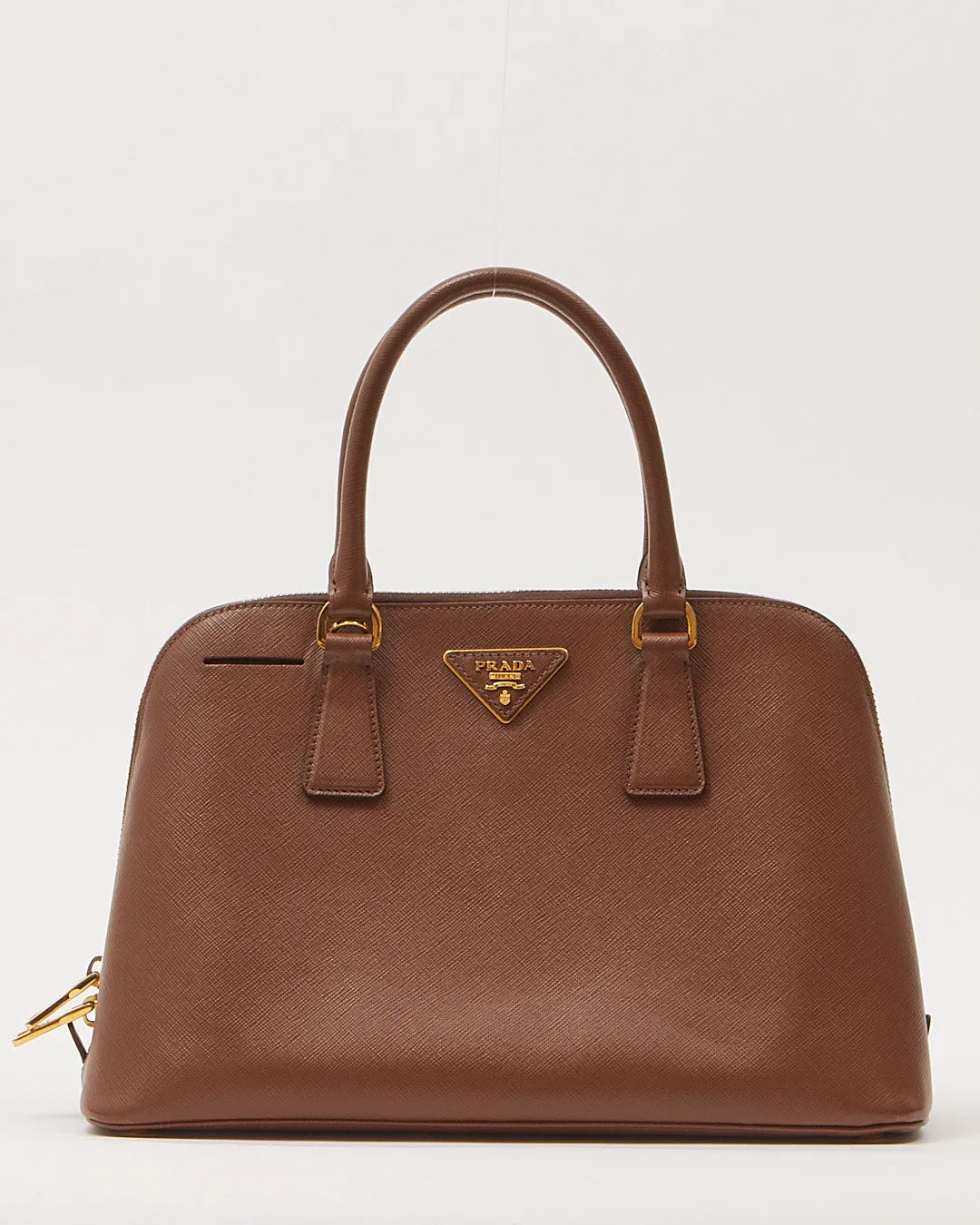 Prada Brown Saffiano Promenade Medium Lux Bag