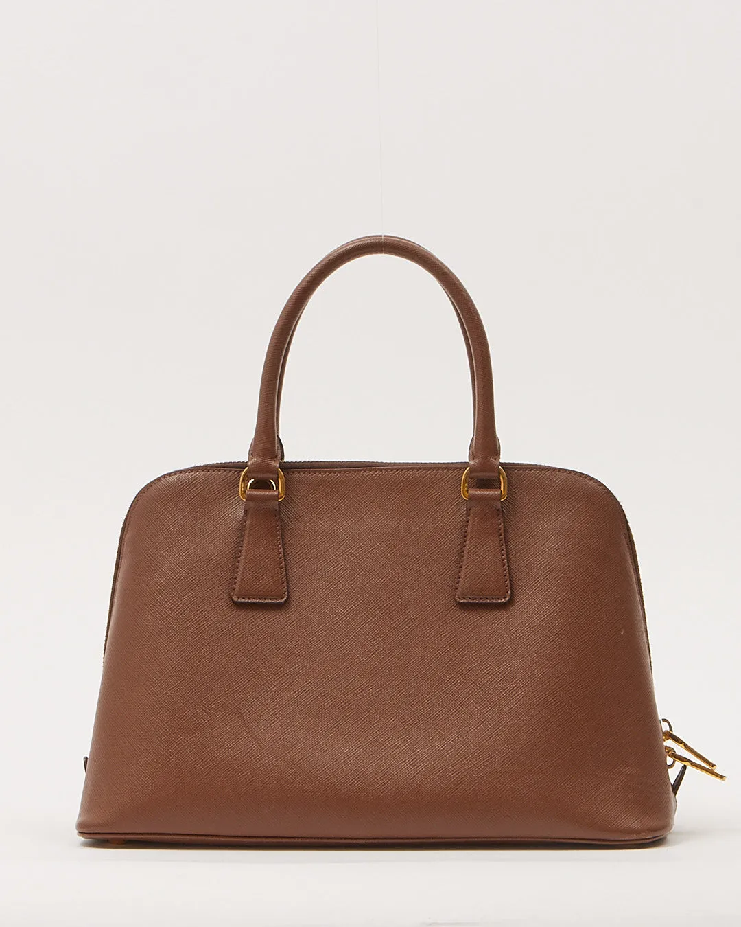 Prada Brown Saffiano Promenade Medium Lux Bag