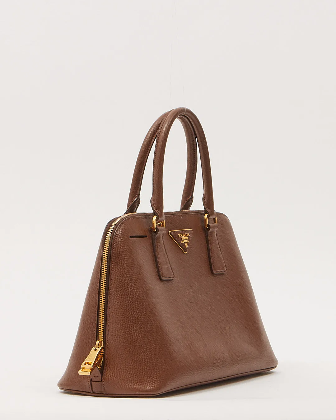 Prada Brown Saffiano Promenade Medium Lux Bag