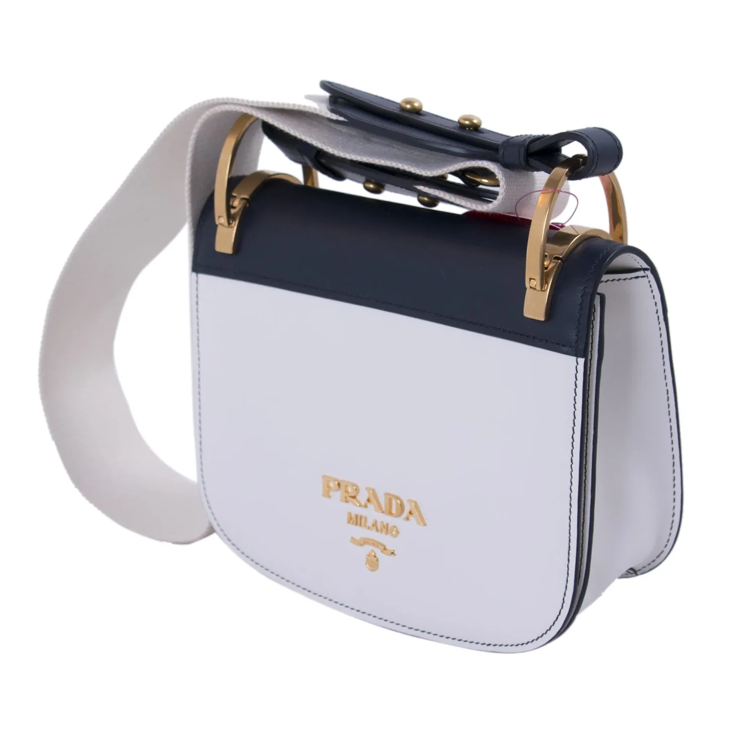 Prada Pionnière Leather Saddle Bag