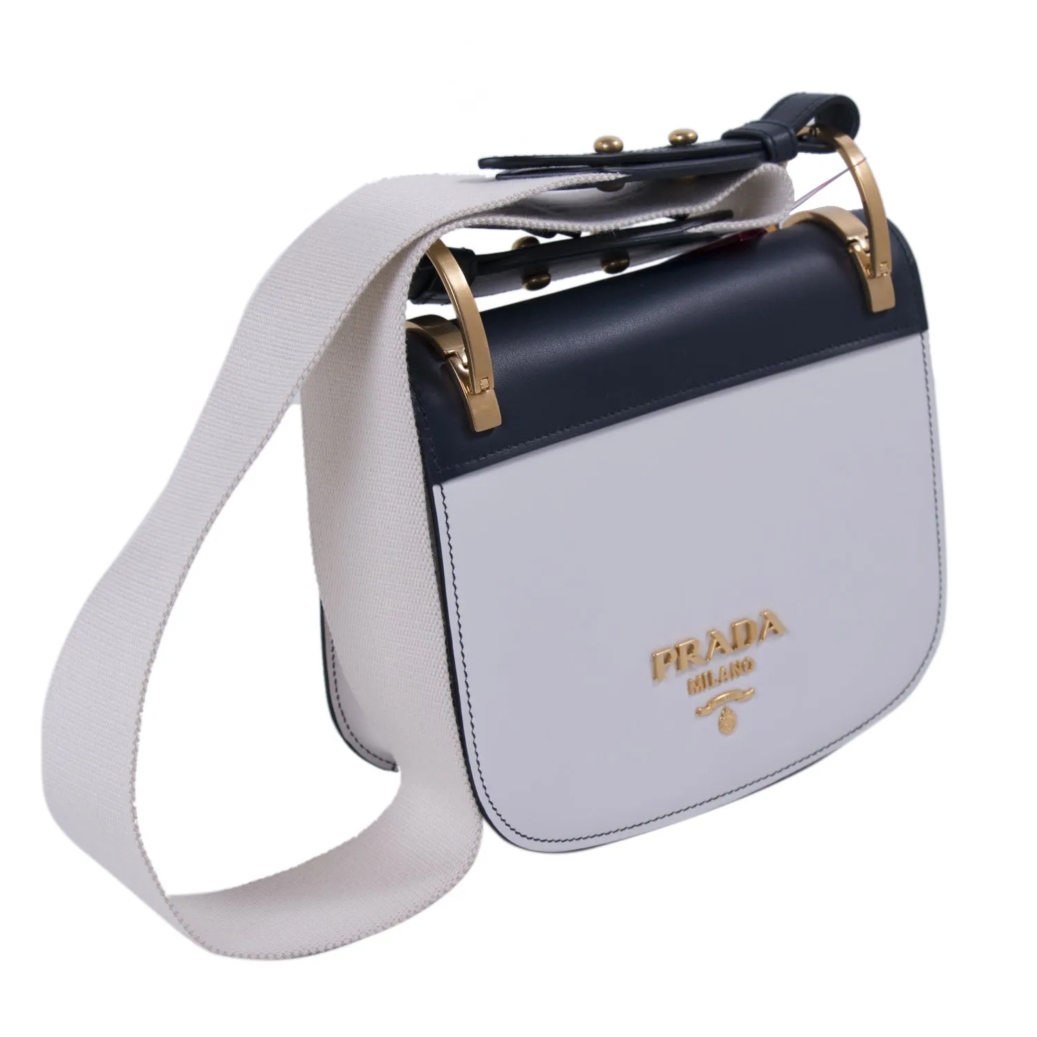 Prada Pionnière Leather Saddle Bag