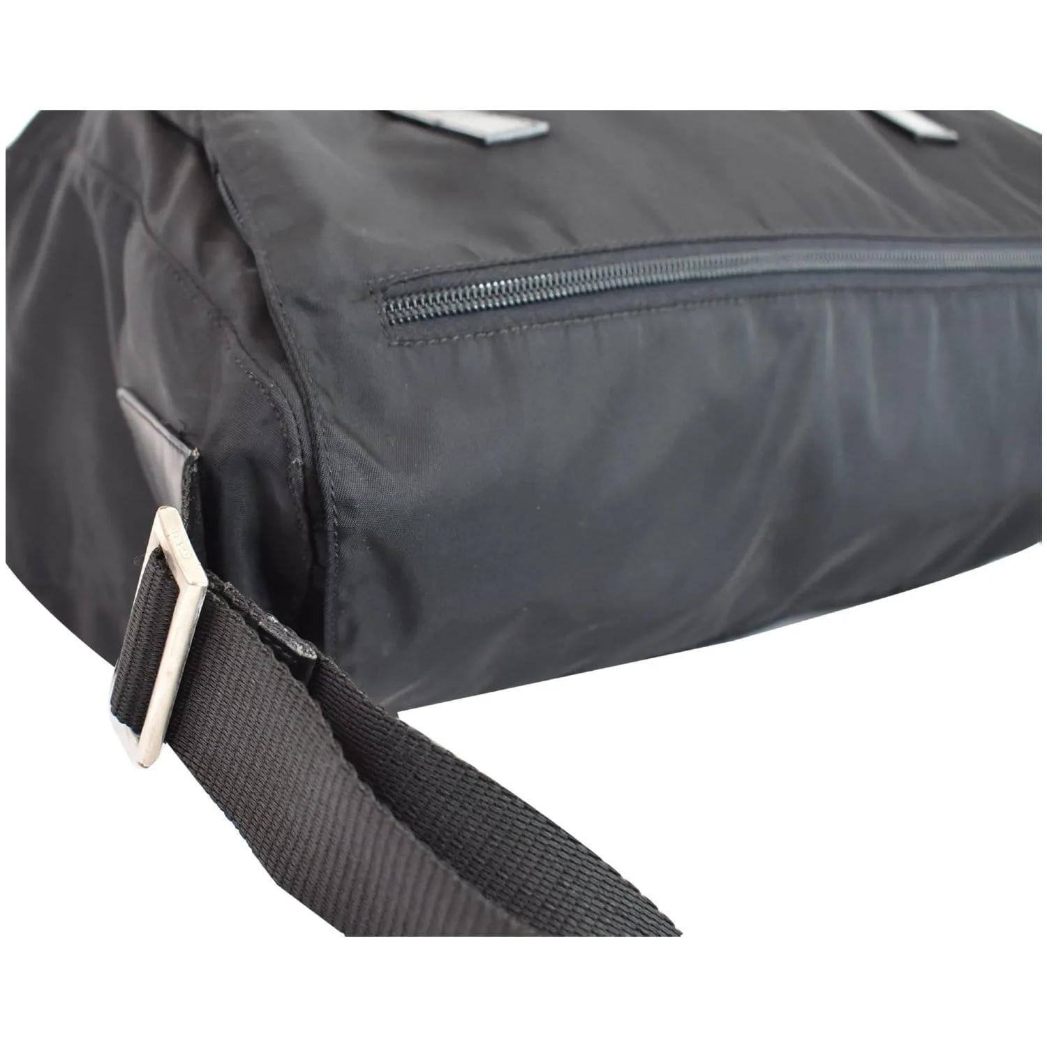 PRADA Vela Nylon Messenger Bag Black