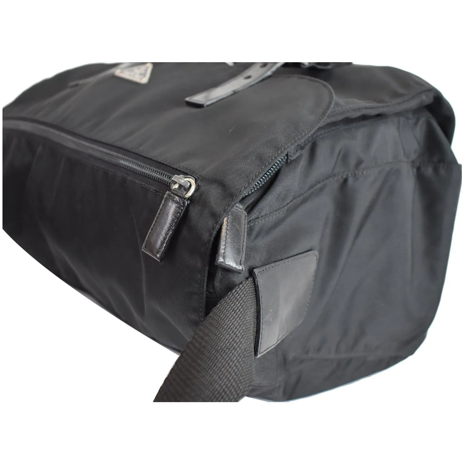PRADA Vela Nylon Messenger Bag Black