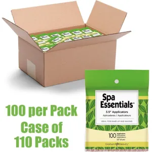 Precision Eye/Lip Wax Applicators / 3.5" Tapered Wax Sticks / 100 Applicators Per Bag, 110 Bags Per Case = 11,000 Applicators by Spa Essentials
