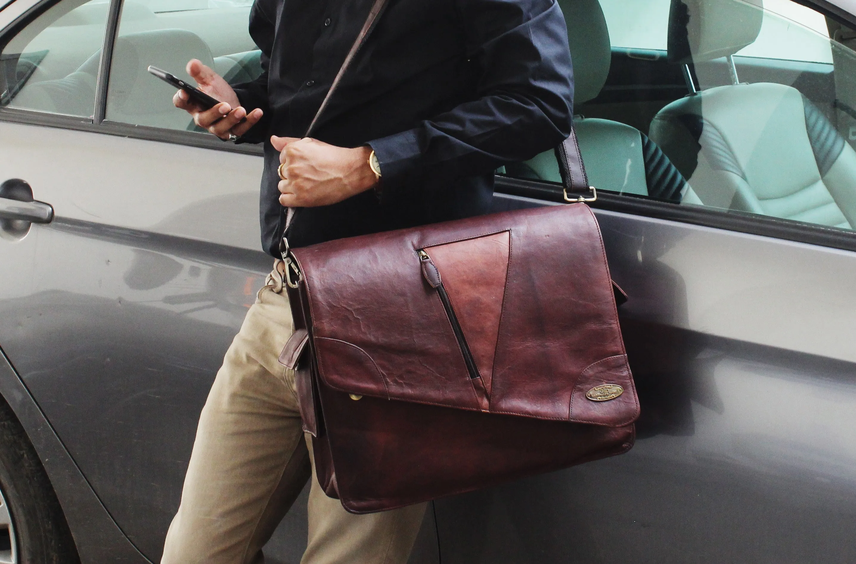 Professional DSLR Camera Leather Bag