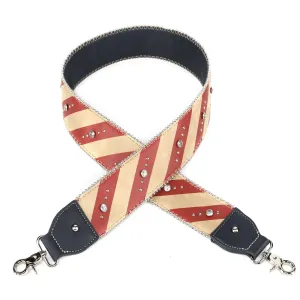 PST-1008  Montana West Western Guitar Style Vintage American Flag Color Crossbody Strap