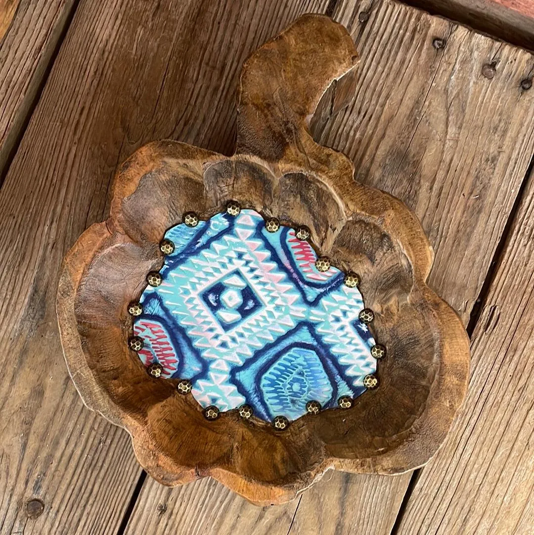 Pumpkin Décor Bowl - w/ Tucson Sundown Aztec