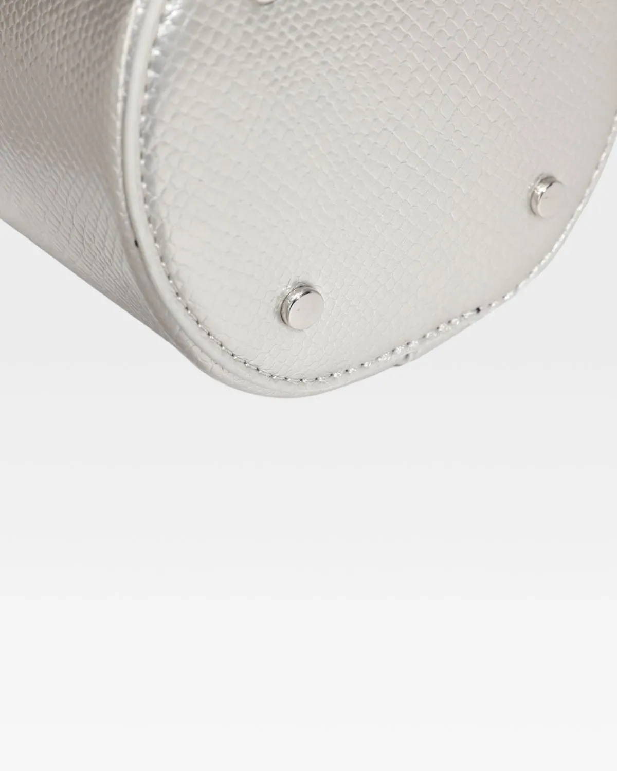 PY Mini Barrel Purse in Silver