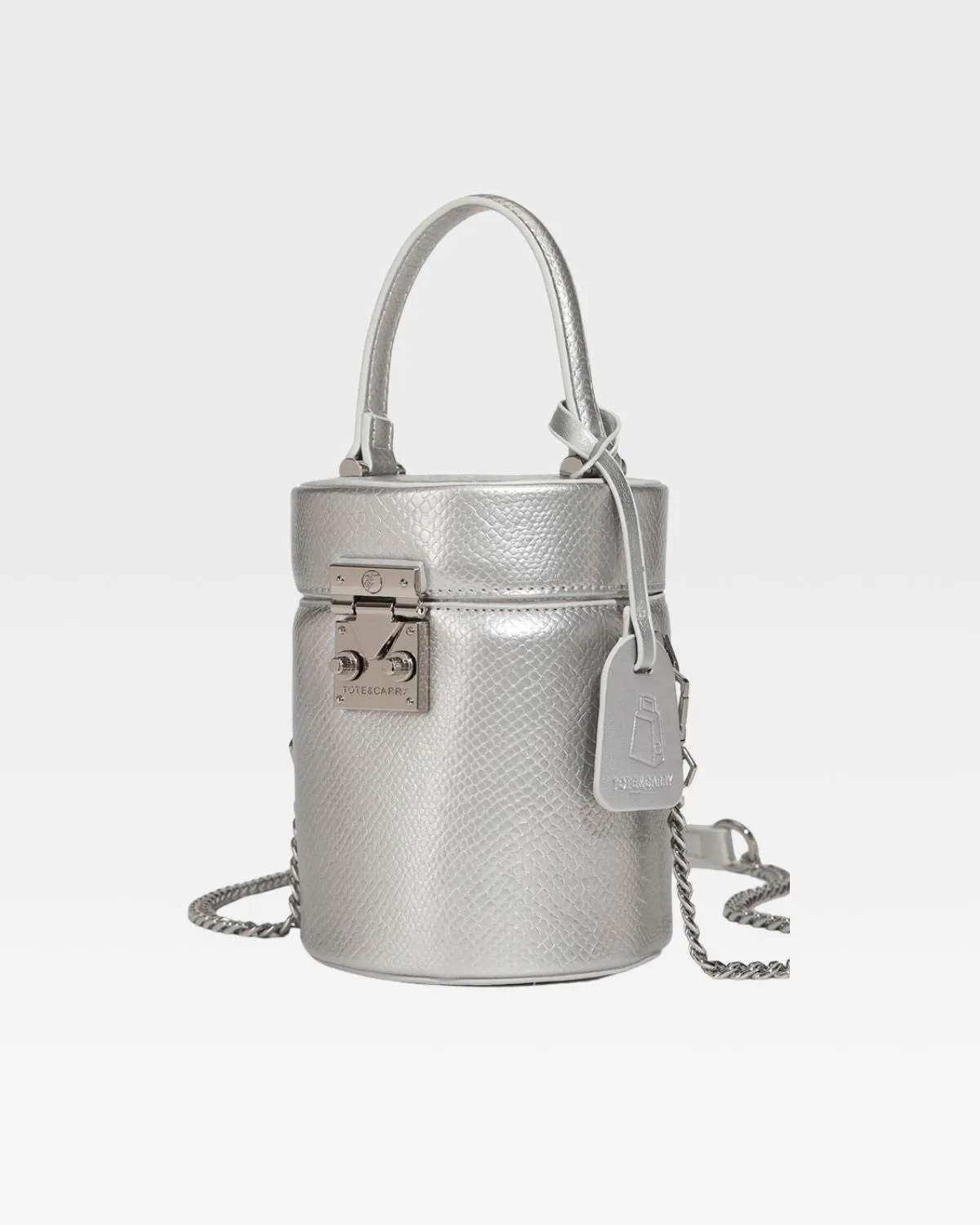 PY Mini Barrel Purse in Silver