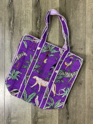 Quilted Animal Print Large Shopper