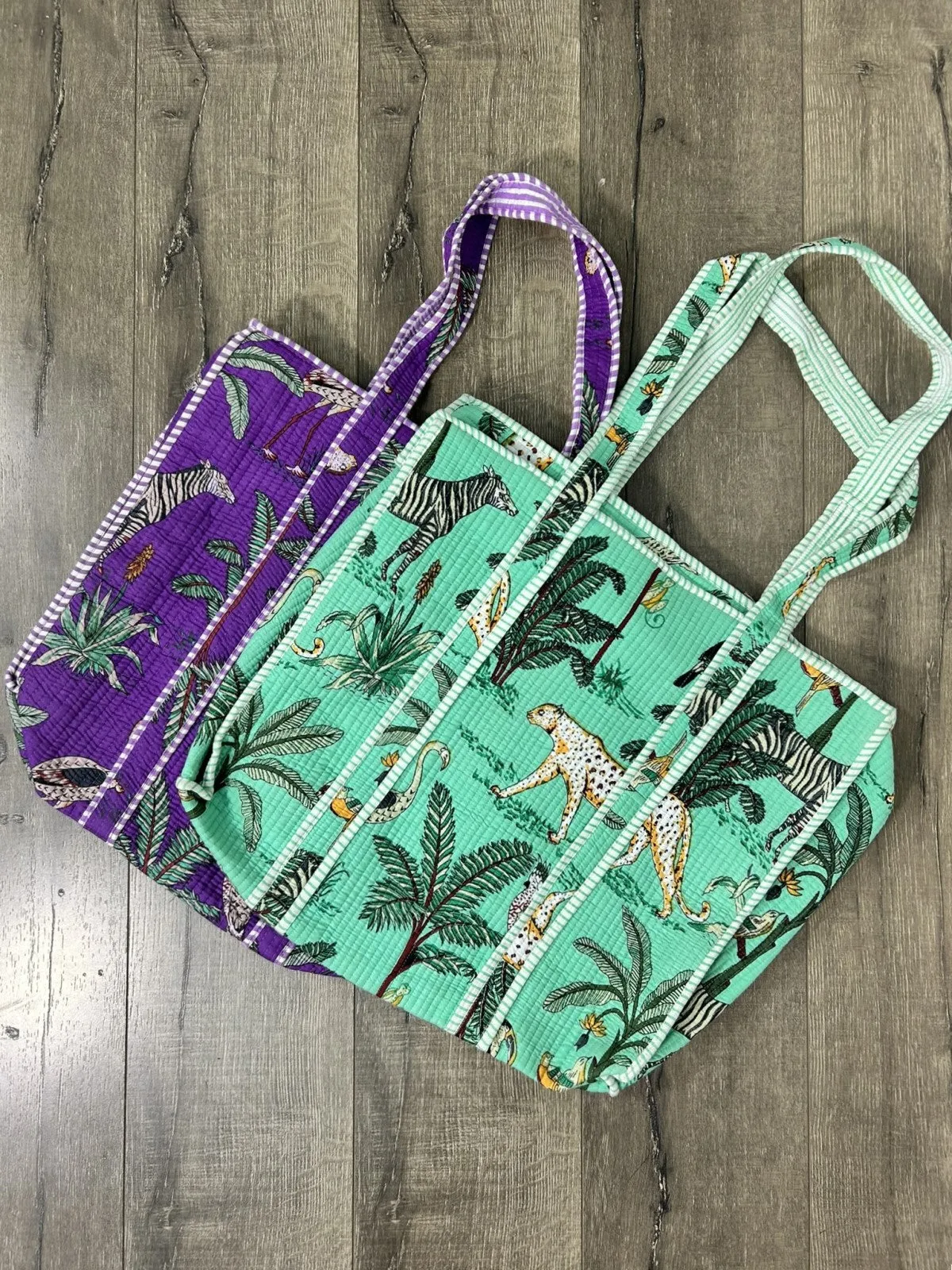 Quilted Animal Print Large Shopper