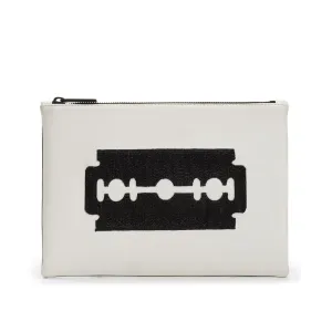 RAZOR BLADE EMBROIDERED CLUTCH BAG