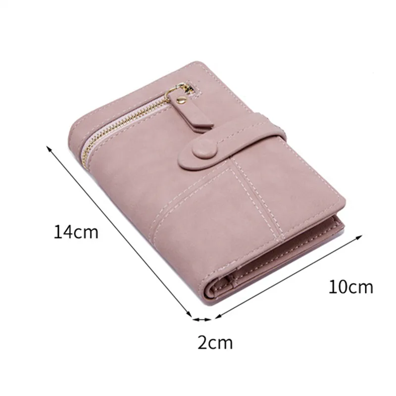 Realaiot Fashion Women Folding Short Wallets Zipper Mini PU Leather Female Coin Purses Ladies Multifunction Hasp Clutch Card Holder
