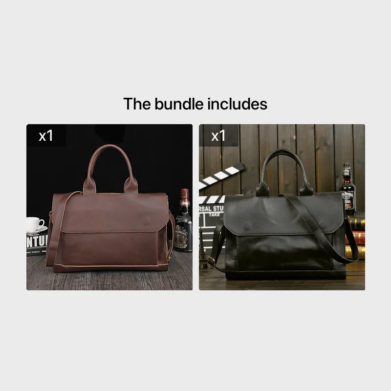realaiot Men's Handbag, Men's Bag, Pu Leather Shoulder Messenger Business Computer Briefcase For Men Women