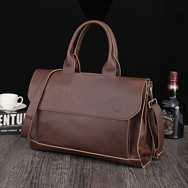 realaiot Men's Handbag, Men's Bag, Pu Leather Shoulder Messenger Business Computer Briefcase For Men Women