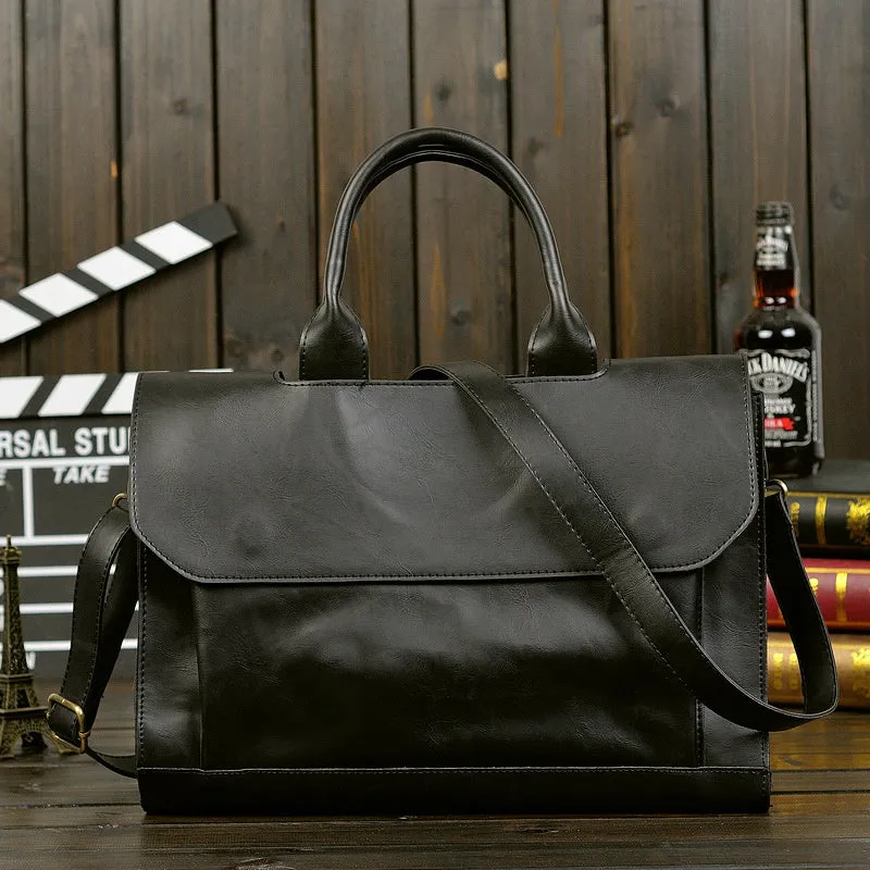 realaiot Men's Handbag, Men's Bag, Pu Leather Shoulder Messenger Business Computer Briefcase For Men Women