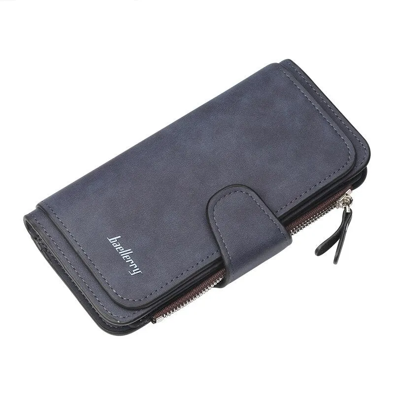 Realaiot Wallet Women Leather Luxury Card Holder Clutch Casual Women Wallets Zipper Pocket Hasp Ladies Wallet Female Purse
