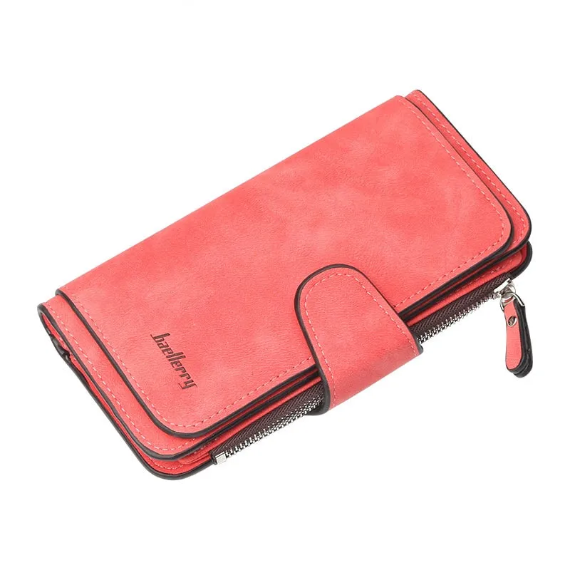 Realaiot Wallet Women Leather Luxury Card Holder Clutch Casual Women Wallets Zipper Pocket Hasp Ladies Wallet Female Purse