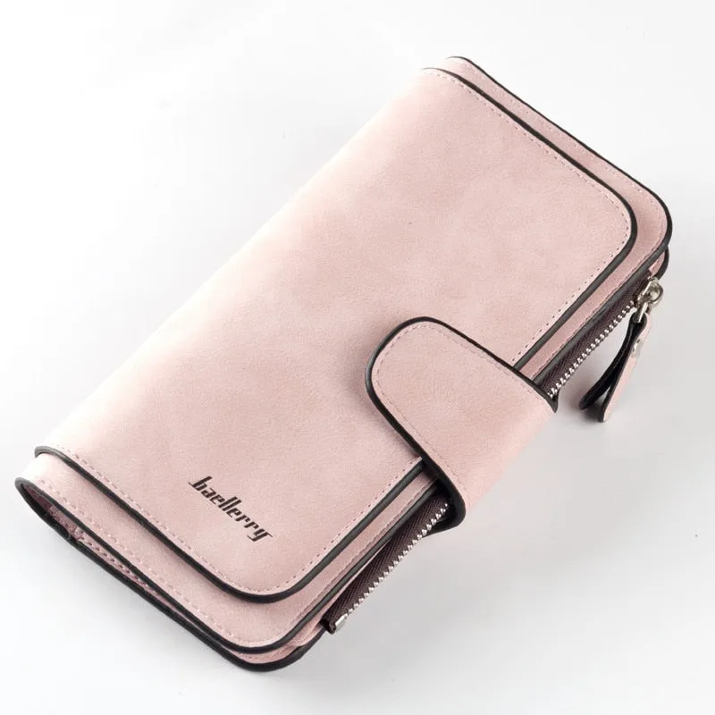 Realaiot Wallet Women Leather Luxury Card Holder Clutch Casual Women Wallets Zipper Pocket Hasp Ladies Wallet Female Purse