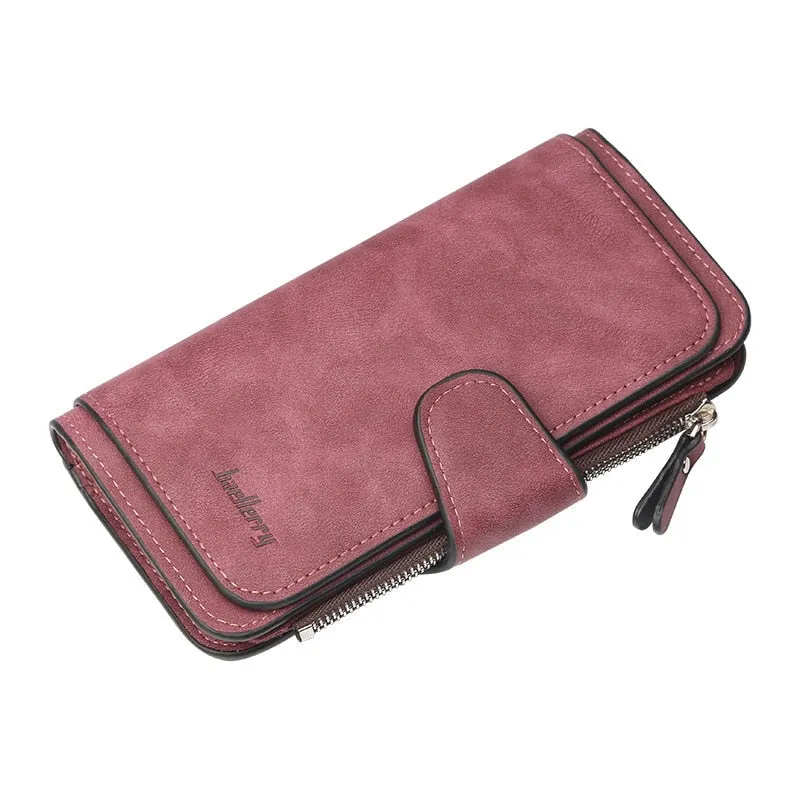 Realaiot Wallet Women Leather Luxury Card Holder Clutch Casual Women Wallets Zipper Pocket Hasp Ladies Wallet Female Purse