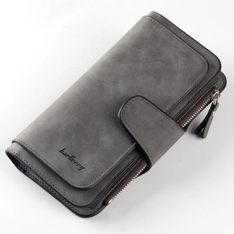 Realaiot Wallet Women Leather Luxury Card Holder Clutch Casual Women Wallets Zipper Pocket Hasp Ladies Wallet Female Purse