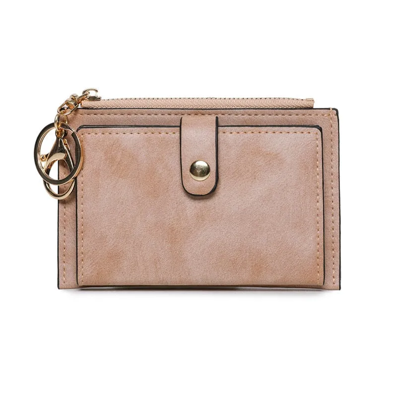 Realaiot Women Fashion Matte Short Wallet PU Leather Zipper Hasp Frosted Ladies Purses Money Coin ID Card Holder Girls Cute Clutch