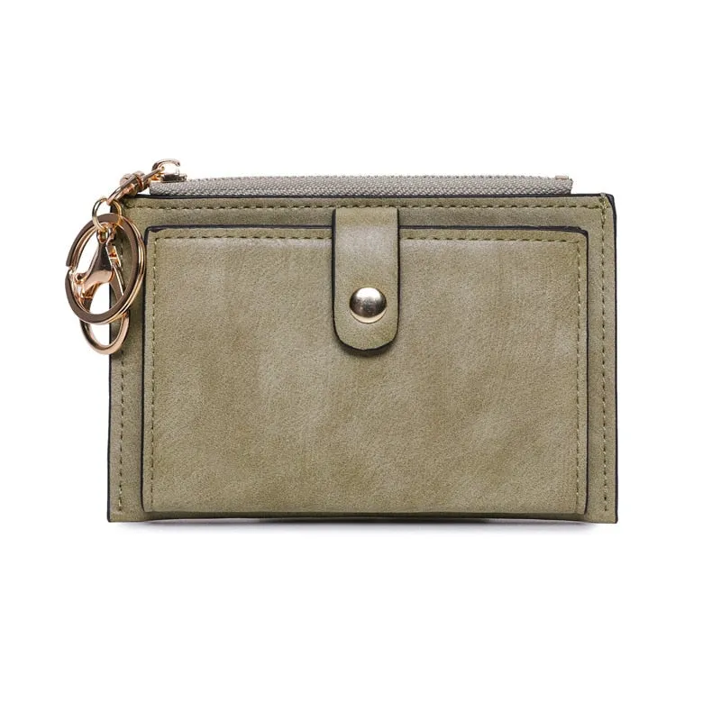 Realaiot Women Fashion Matte Short Wallet PU Leather Zipper Hasp Frosted Ladies Purses Money Coin ID Card Holder Girls Cute Clutch