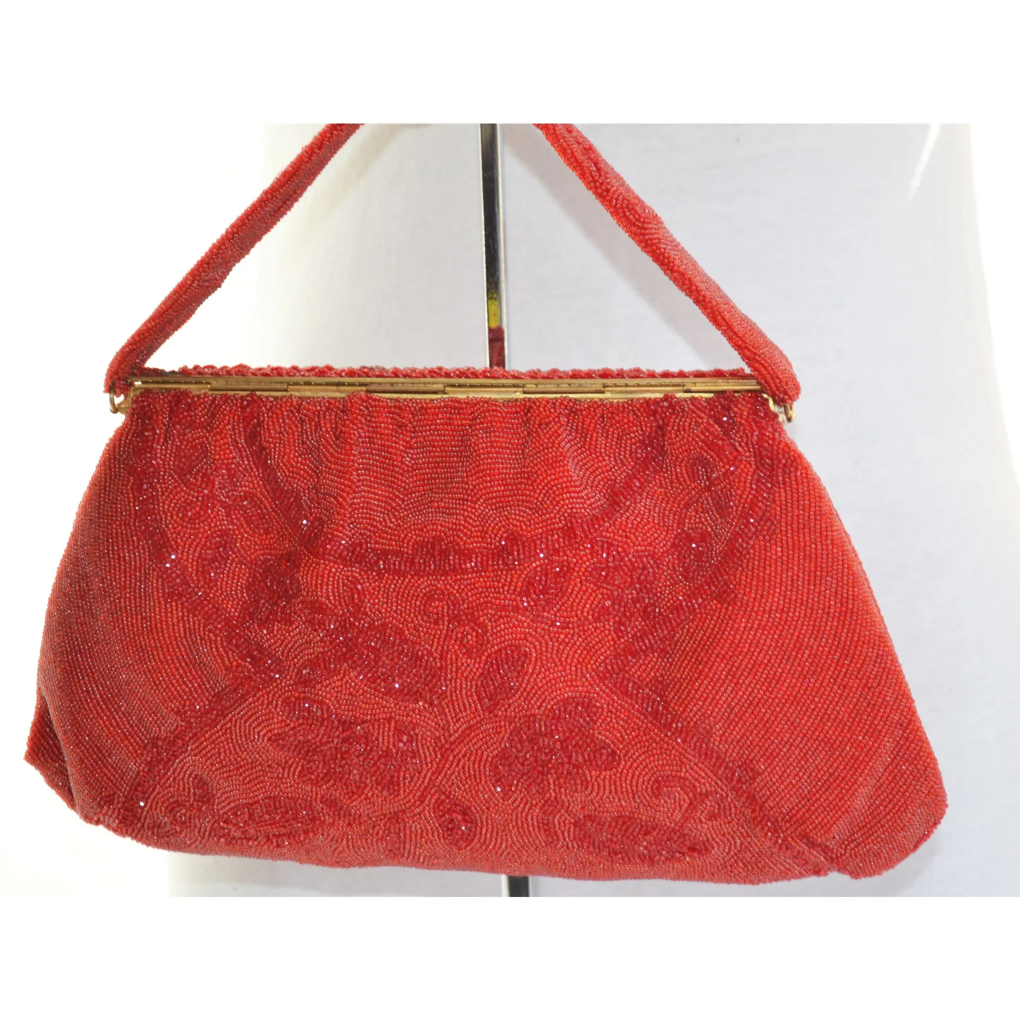 Red Beaded Purse By Stanley Korshak