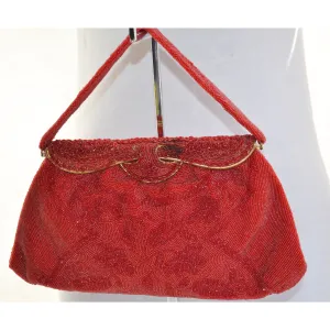 Red Beaded Purse By Stanley Korshak