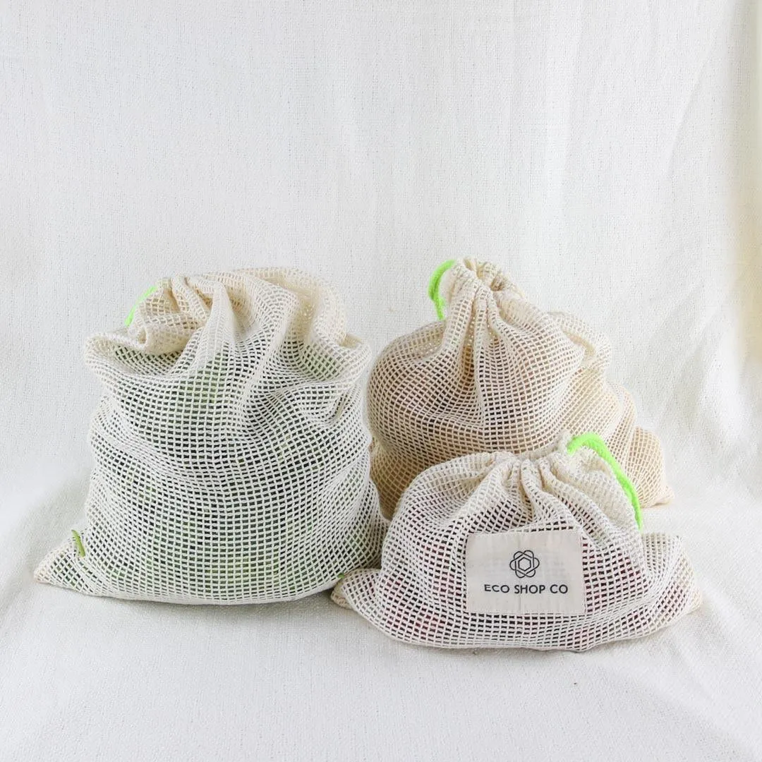 Reusable Organic Cotton Mesh Produce Bags