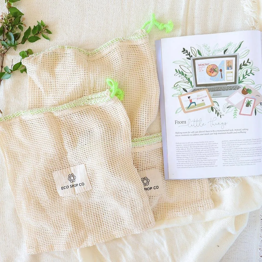 Reusable Organic Cotton Mesh Produce Bags