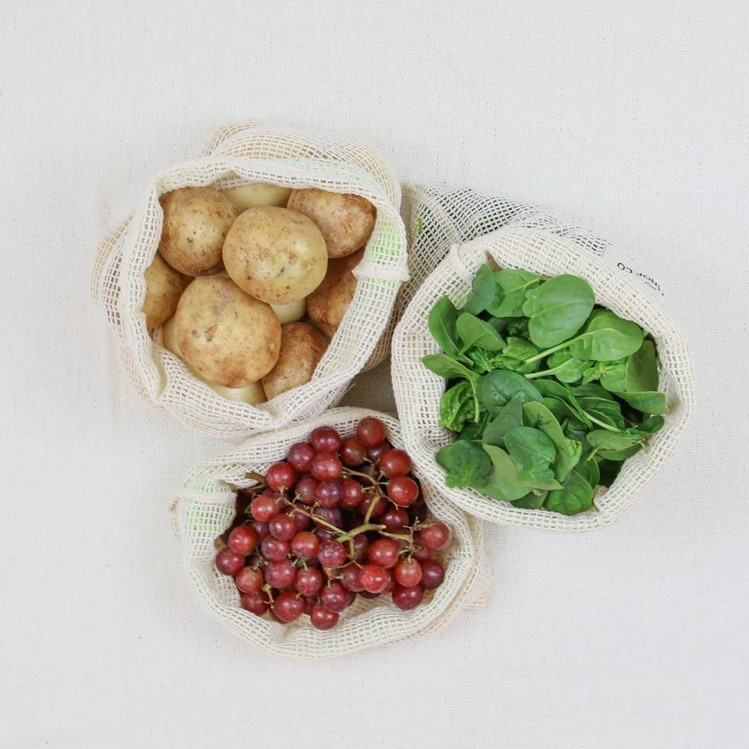 Reusable Organic Cotton Mesh Produce Bags