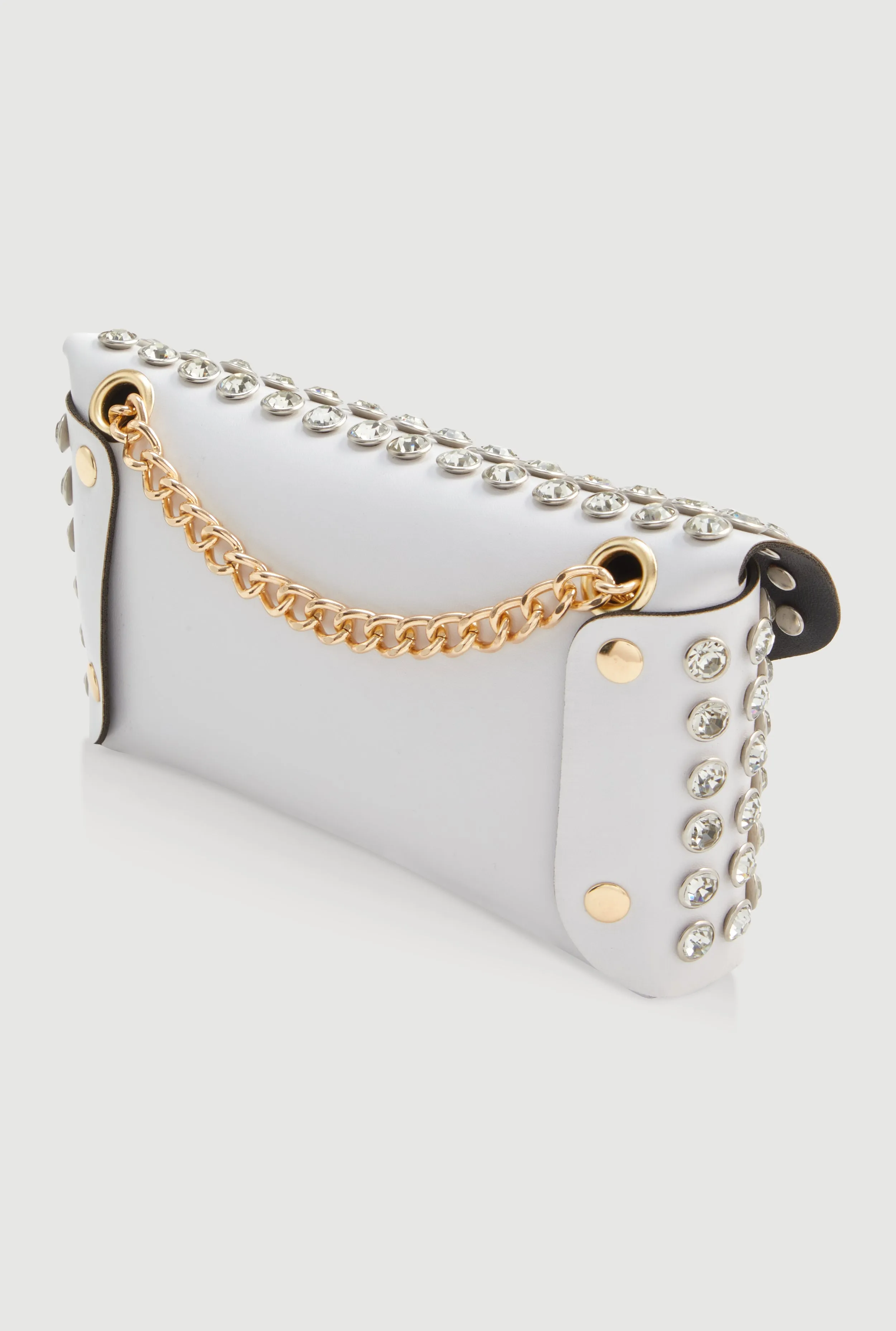 Rhinestone Studded Mini Envelope Crossbody Bag