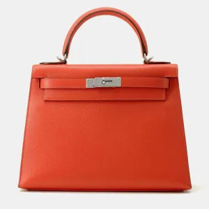 Rouge Tomato Epsom Leather Kelly 28 Tote Bag