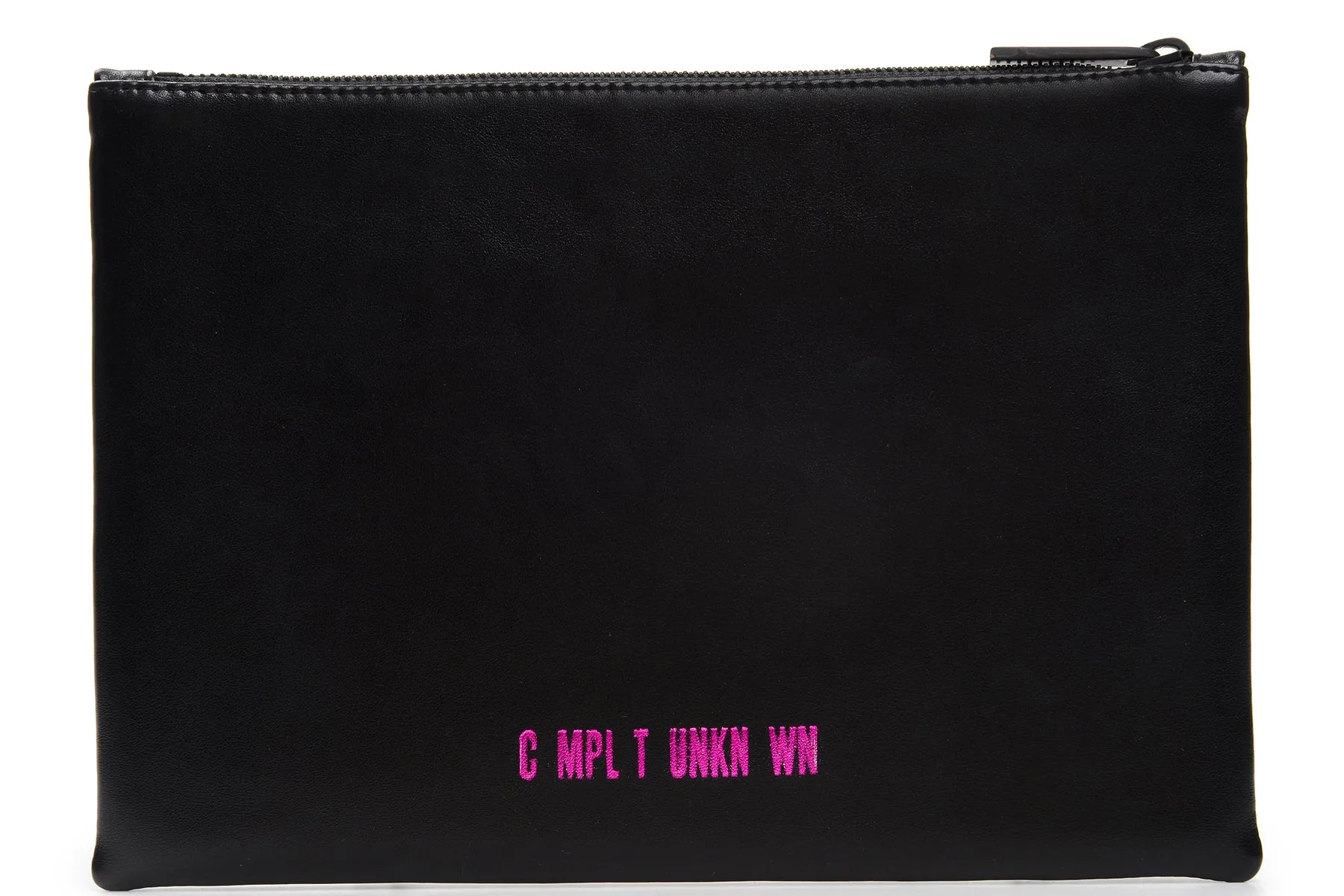 SAFETY PINS EMBROIDERED CLUTCH (FUCHSIA)