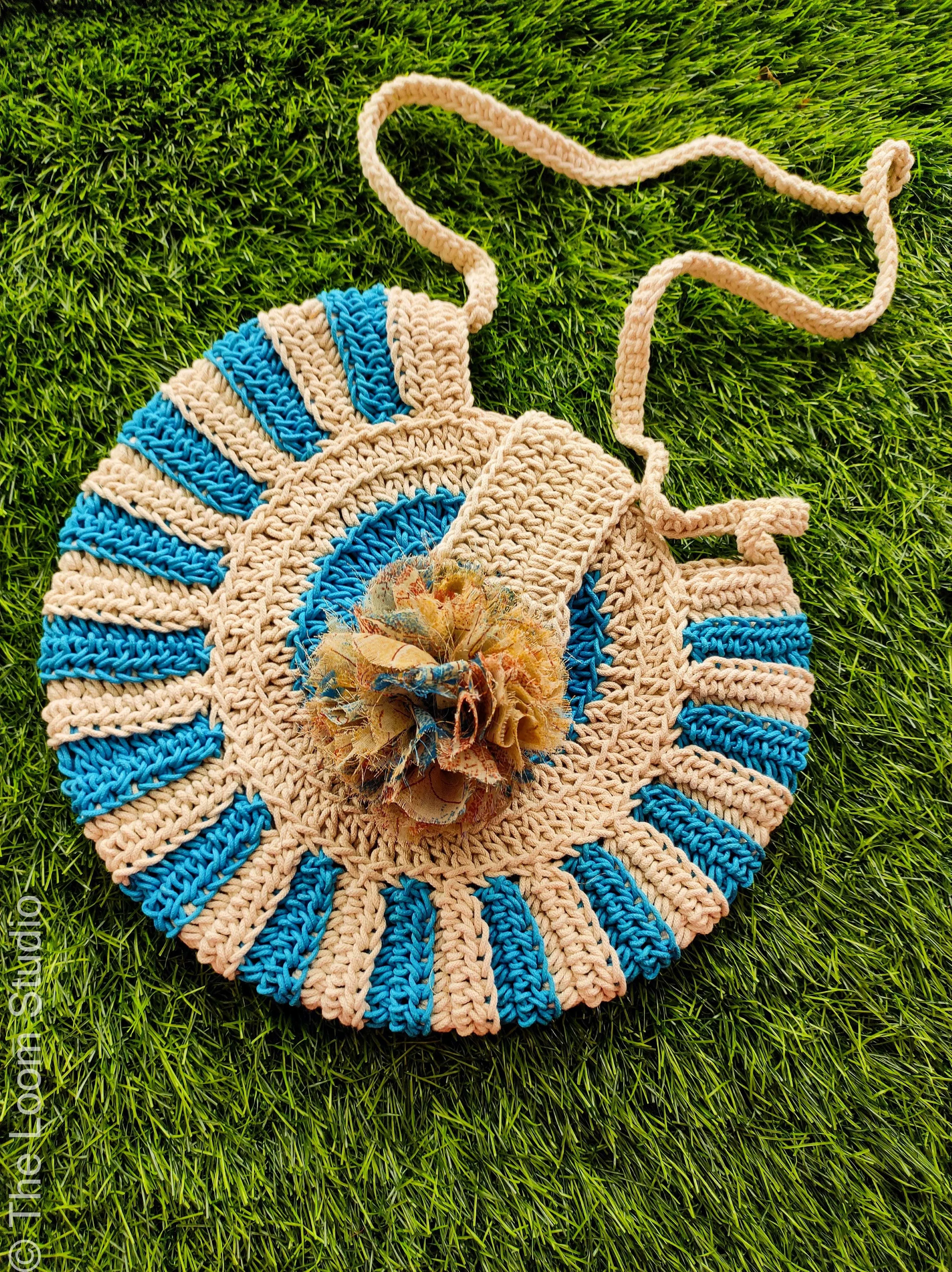 Sage Boho Hand Crochet Shoulder Bag