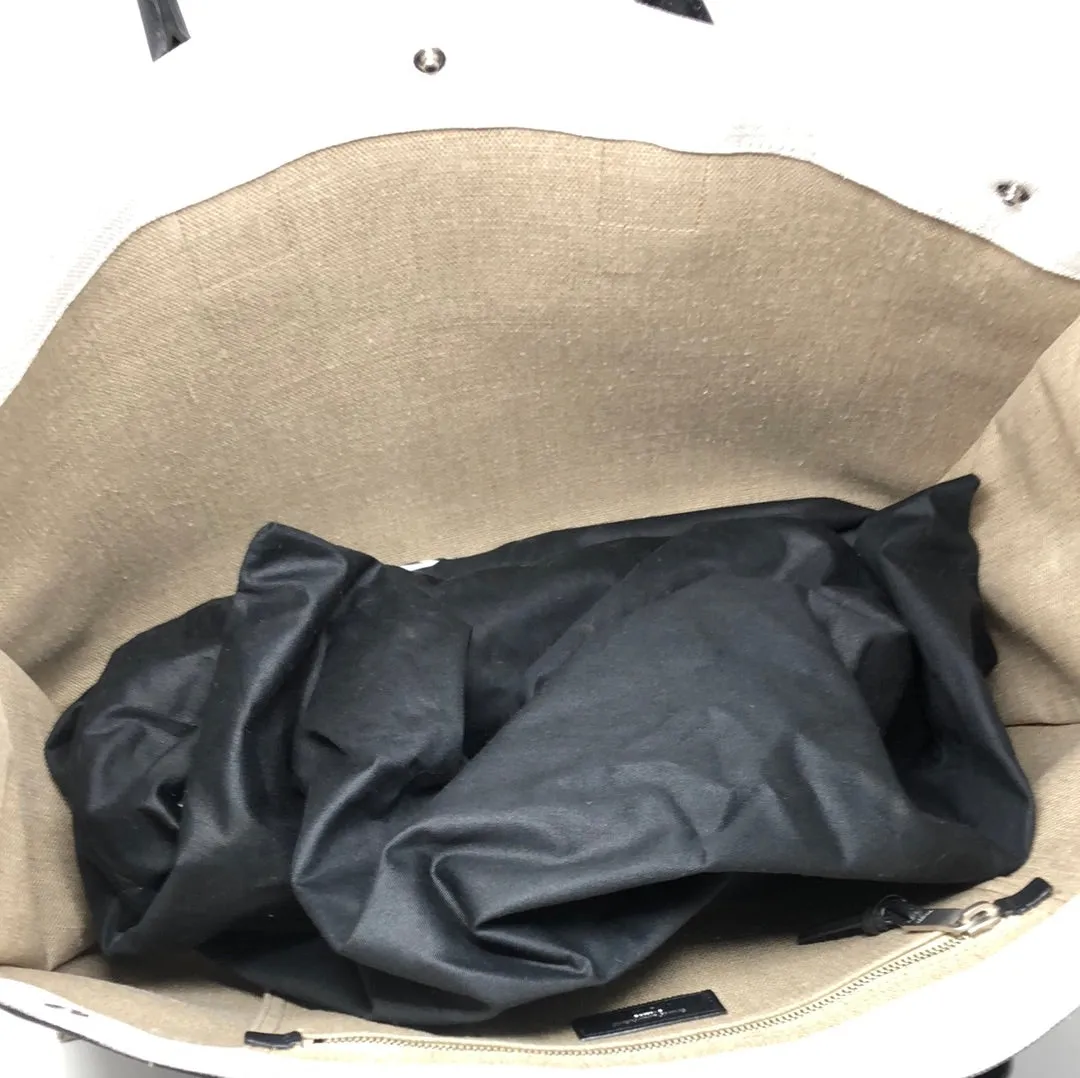 Saint Lauren Rive Gauche Linen & Leather Tote