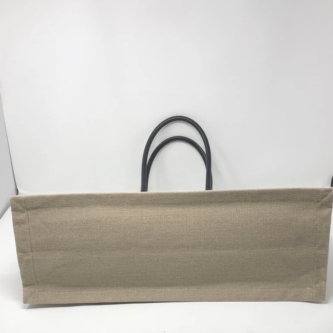 Saint Lauren Rive Gauche Linen & Leather Tote