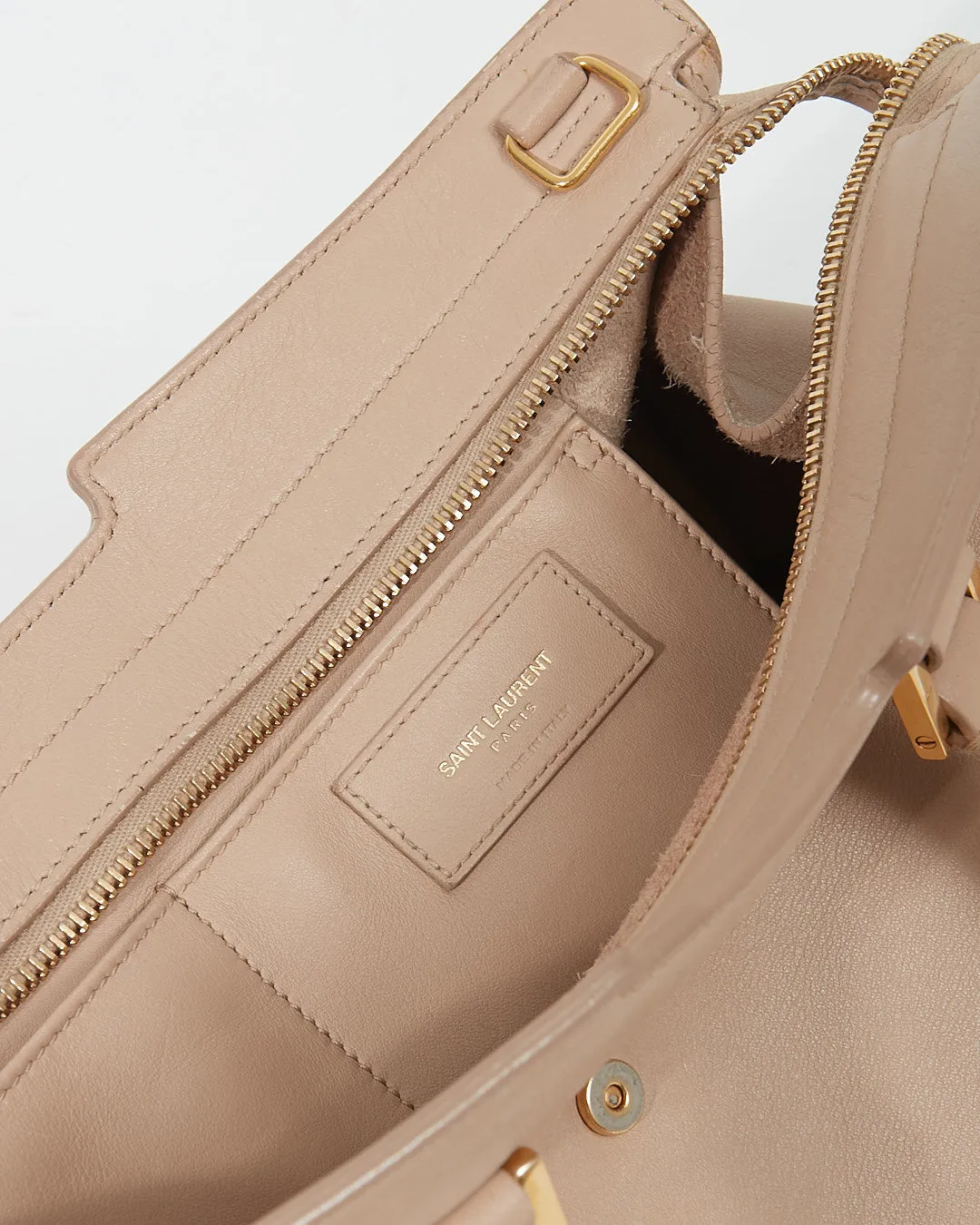 Saint Laurent Beige Leather Cabas Chyc Bag