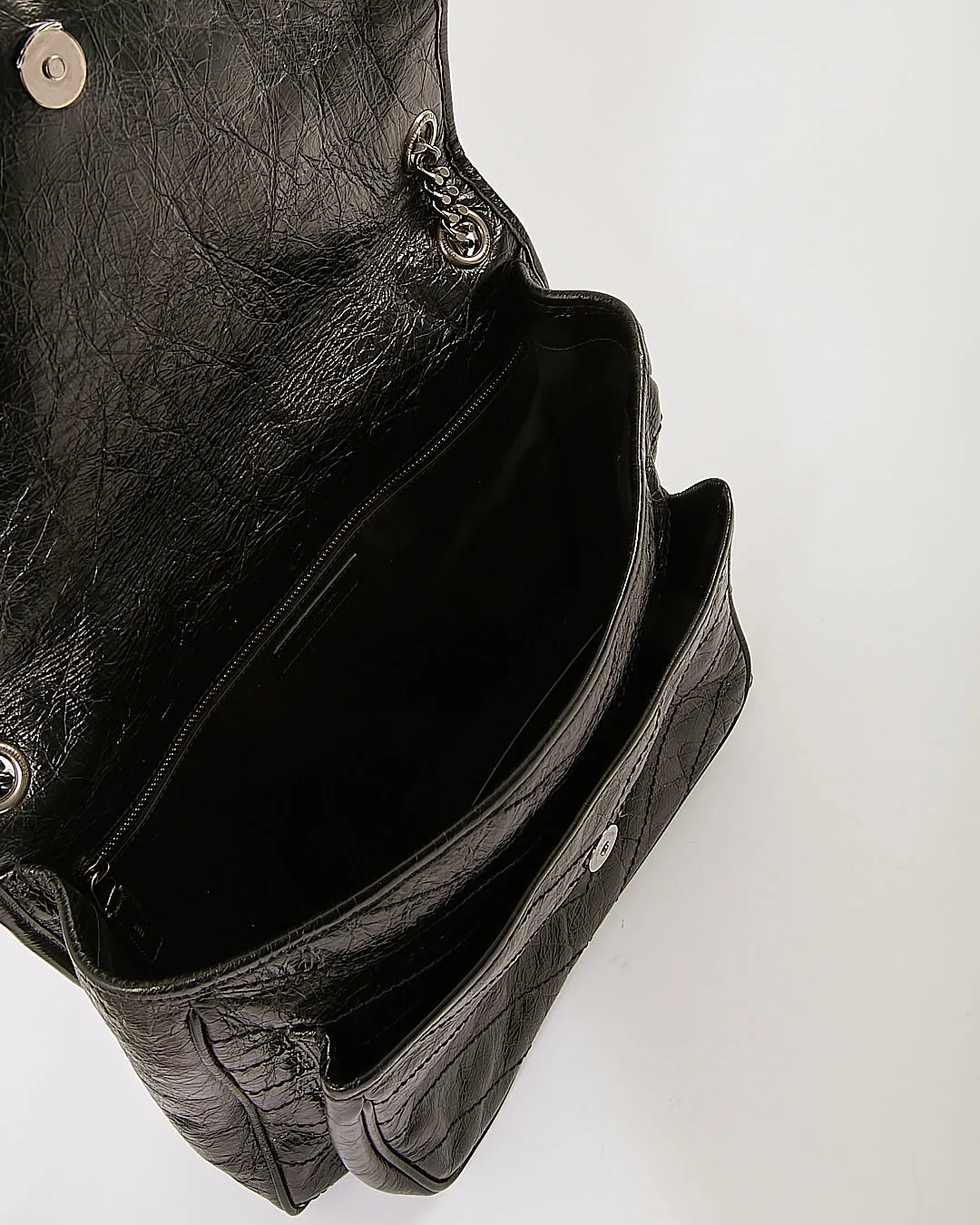 Saint Laurent Black Large Monogram Niki Matelassé Shoulder Bag