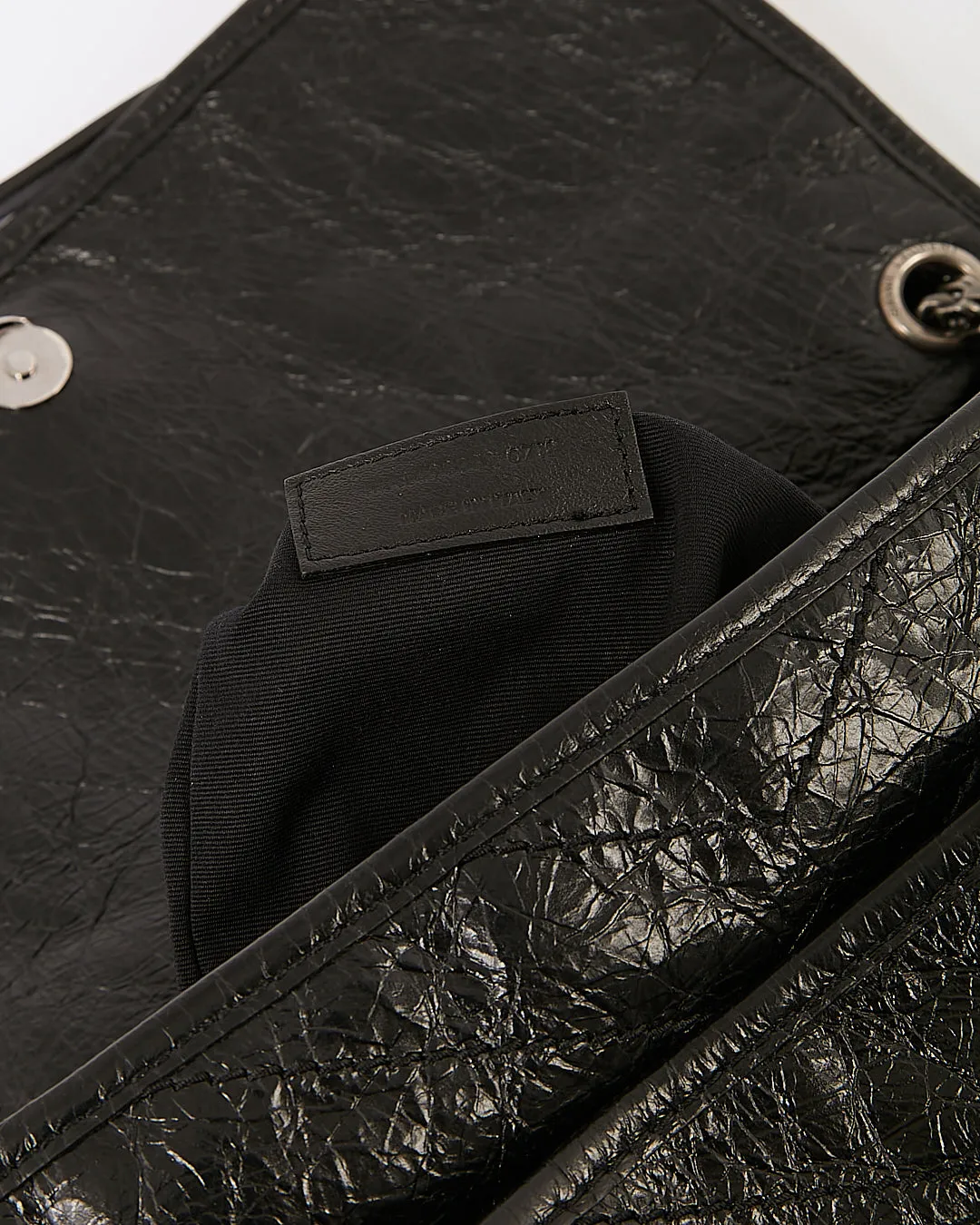 Saint Laurent Black Large Monogram Niki Matelassé Shoulder Bag