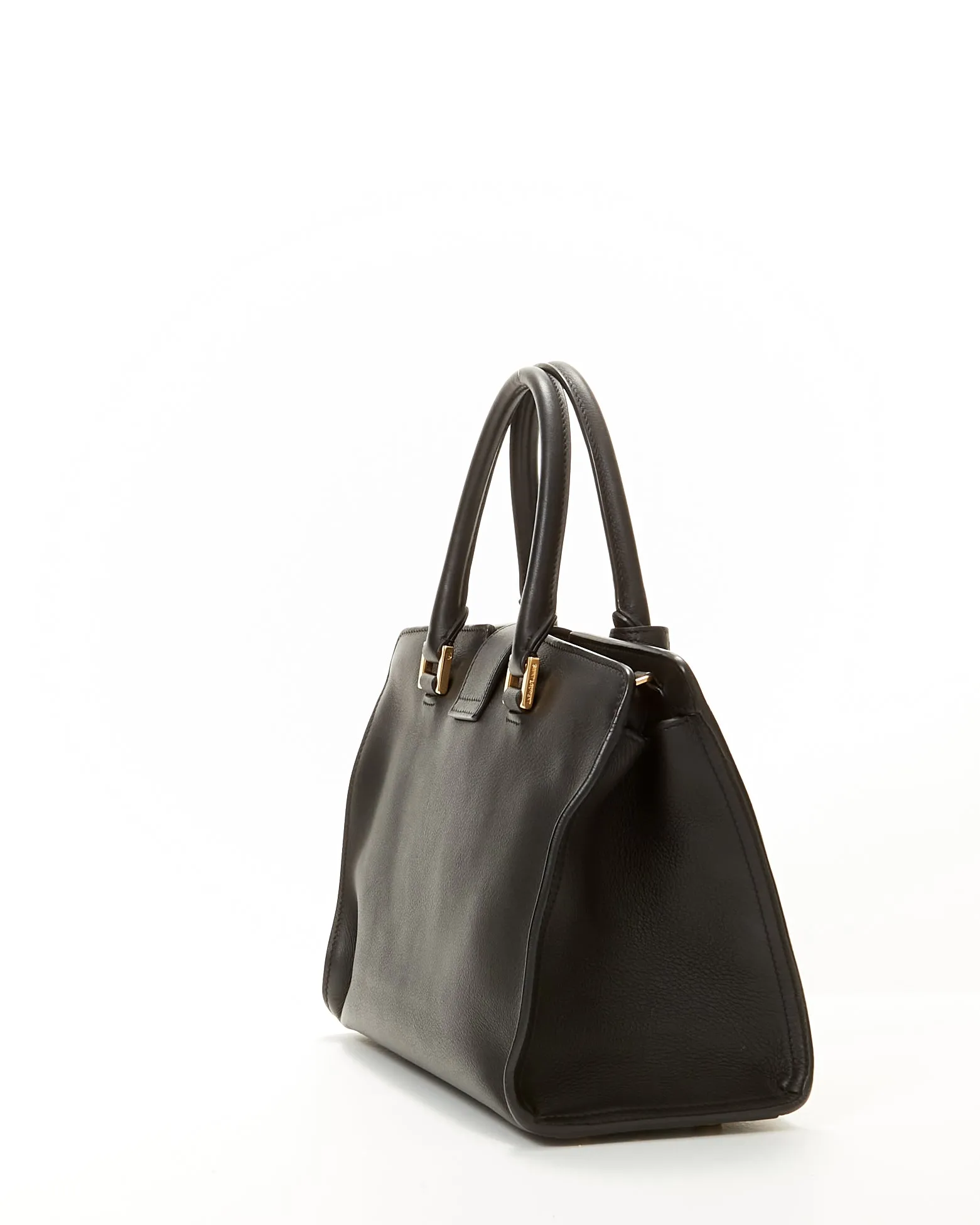 Saint Laurent Black Leather Baby Downtown Cabas Satchel